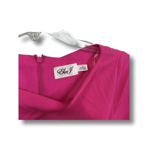 Eliza J Hot Pink Flare Sleeve Dress w Pockets - Picture 3 of 4